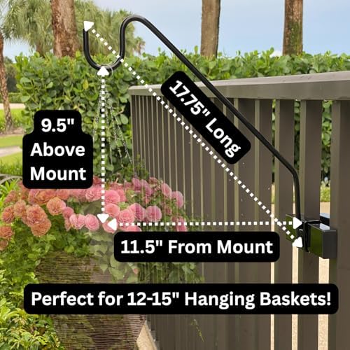 Premium - Hold It Mate Multi Use Hook Kit for Vertical Spindled Railings, Hang Flower Baskets Chimes Bird Feeder 15LBS Weight Limit