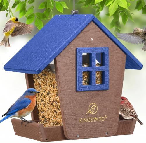 ingsyard 4 lbs Large Bird Feeder House for Outdoors Hanging