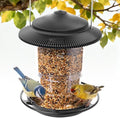 Outdoor Bird Feeder, Retractable Bird Feeder Hanging, Metal Hanger, Rainproof & Leak-Proof, Black, Pack of 1