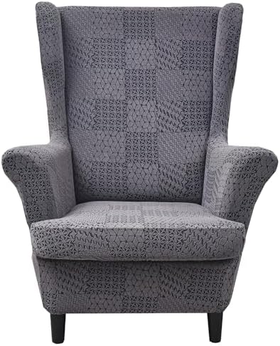 HZDHCLH Wingback Chair Slipcovers 2 Piece,Stretch Spandex Wingback Chair Covers for Living Room Armchair,Washalbe Sofa Slipovers