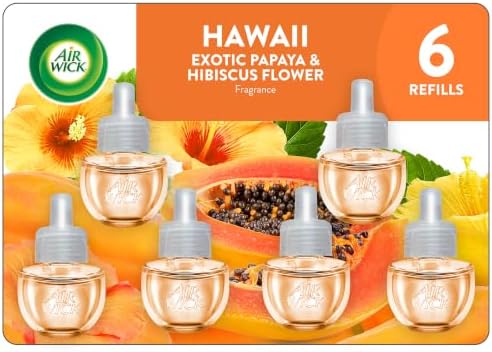 Air Wick Plug In Refills, Hawaii Exotic Papaya & Hibiscus Flower, 6ct