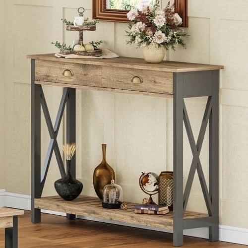 ChooChoo 47" Farmhouse Console Table with Drawer for Entryway