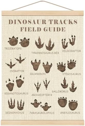 Boat Wades Dinosaur Tracks Wooden Poster Hangers 12x16 Inch,Forest Nursery Decor Poster Hanger Frame,Home Room Bedroom Wall Art Hanging Decor