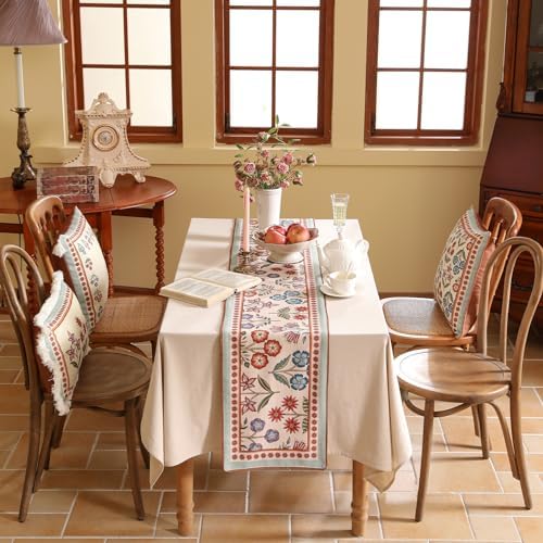 bilin gaier Designer Vintage French Small Table Runner,63"x12"