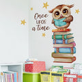 Owl Books Educational Wall Decals Reading Corner Wall Stickers for Classroom Kids Bedroom Preschool Wall Decor