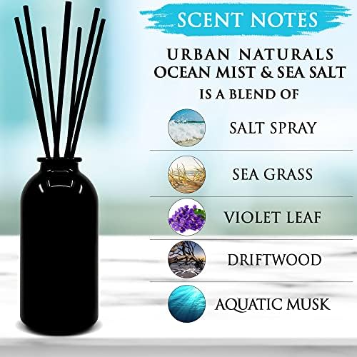 Urban Naturals Reed Diffuser Set, Ocean Mist & Sea Salt - Bathroom Décor