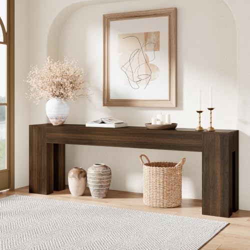 Epecoya 94.5 Inch Extra Long Console Table,Walnut