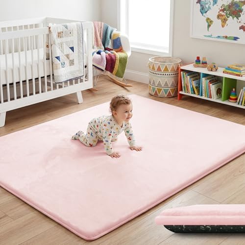 1.5" Thick Baby Play Mat, 50x50 Foam Tummy Time Mat – Pink