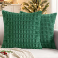 MIULEE Christmas Corduroy Decorative Pillow Covers 18x18 Green Pack of 2