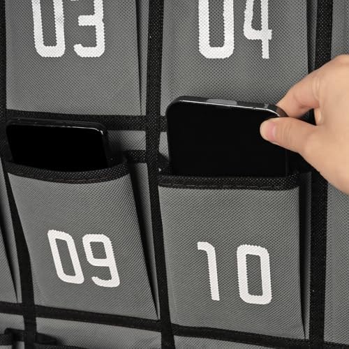Loghot 36 Numbered Pockets Classroom Pocket Chart for Cell Phone Holder