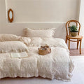 Forest Rabbit Print Muslin Duvet Cover Twin with Ruffles, No Pillow