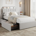 GarveeHome Twin Bed Frame, Platform Bed with Storage Headboard & Drawers