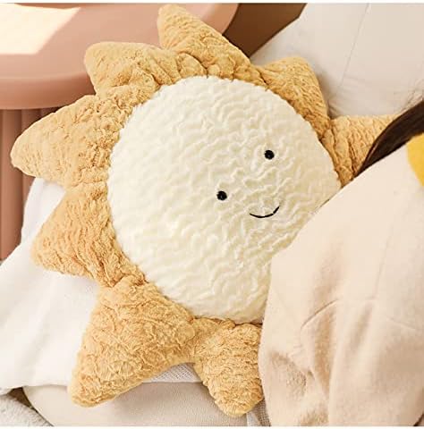 Moon Star Sun Pillow Sofa Cushion | Decorative Lumbar Support Pillow | Soft Plush Decorative Pillow (15inches, Sun)
