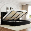Allewie King Size Lift Up Hydraulic Storage Bed Frame Black