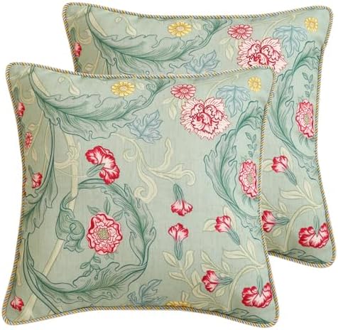 patdrea Designer French Vintage Throw Pillow Cover,18"x18",Set of 2
