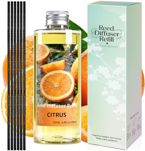 STRN Reed Diffuser Oil Refill, Citrus Scented Diffuser with Stick 6.8 Fl Oz