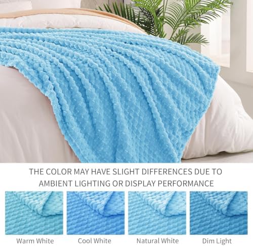 Exclusivo Mezcla Large 3D Fleece Throw Blanket for Couch, Blue