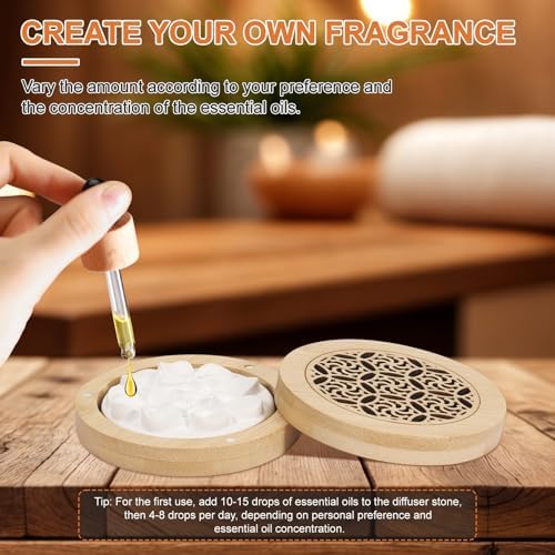 2 Pcs Essential Oil Diffuser Stone, Diffuser for Essential Oils Great for Decorating at Home, Office or Car, and Gift-Giving