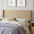 FORTUNETEC 78.7" King Size Wooden Headboard, Fluted Panel Headboard, Oak