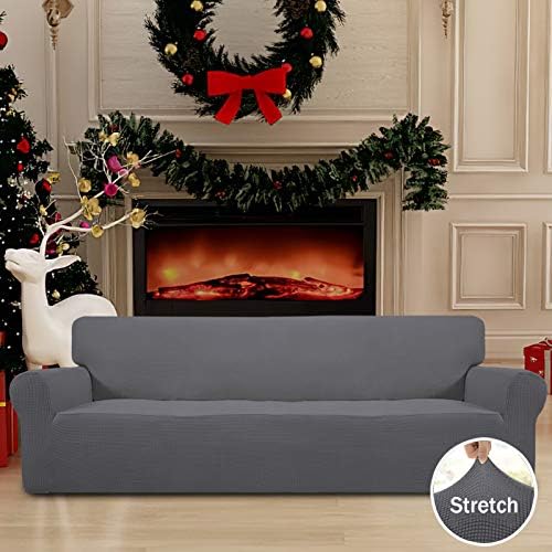 Easy-Going Stretch 4 Seater Oversized Sofa Couch Cover Gray