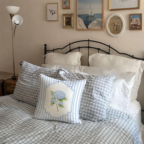 Blue Hydrangea Decor 18x18 Pillow Cover, Blue Room Bedroom Decor