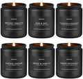 Scented Candles Set | Gifts for Men - 6Pack Candle Set - Masculine Candle, Soy Candles for Home Scented, Aromatherapy Gift - Fragrance of Smoke Vanilla/Leather/Mahogany/Tobacco/Oak/Amber Patchouli