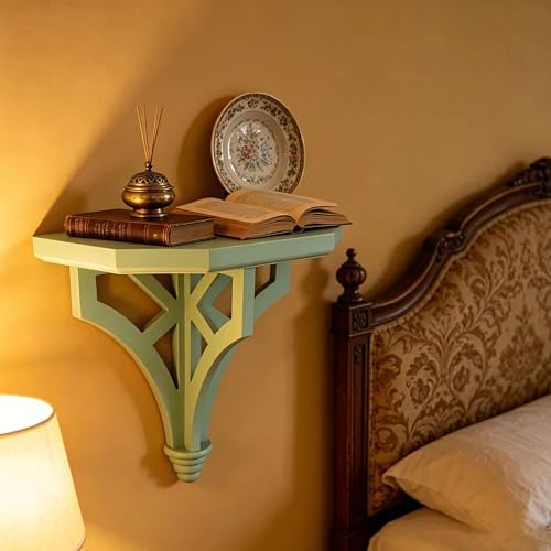 Wall Mounted Decorative Shelf, Vintage Farmhouse Floating Shelf-Sage Green