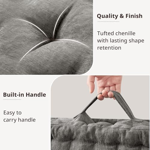 Intelligent Design Floor Pillow, Cushion for Meditation, 24x24 Charcoal