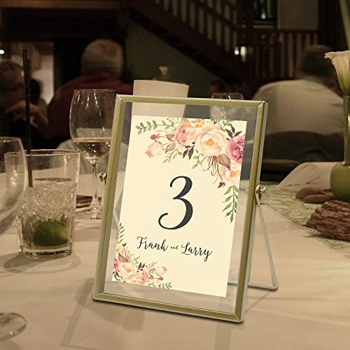 AceList Gold Picture Frame, 4 x 6 in Metal Floating Frame with Glass