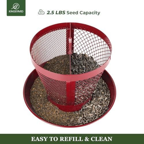 Kingsyard Rain-Resistant Metal Mesh Bird Feeder for Outdoor Hanging