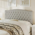 Befurtori Queen Headboard Only, Linen Classic Tufted Design, Gray Linen