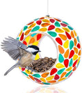Rancco Colorful Mosaic Glass Bird Feeder for Outdoors, Wild Bird Feeder