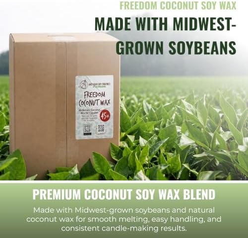American Soy Organics Freedom Coconut Soy Wax Beads, Candle Wax, 45 lbs