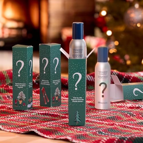 Yankee Candle Room Spray Mystery Box – 4 Pack Assorted Scents – Long Lasting Home & Car Air Freshener, Odor Eliminator, Room Deodorizer, 1.5 oz Each (4 Sprays Total)