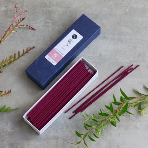 Asayu Japan Sakura Cherry Blossom Incense Sticks, Low Smoke Japanese, 20g