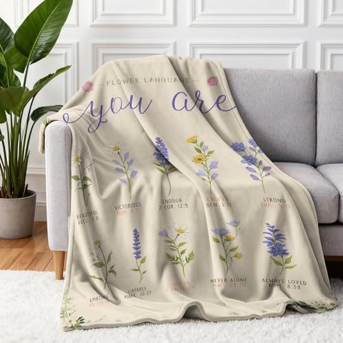 Christian/Inspirational/Religious/Spiritual/Birthday Gifts for Women/Adults, First Holy Communion Gifts for Girls, Soft Throw Blankets for Women 50"x 60"
