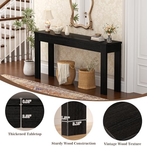 Armocity Console Table for Entryway, 47" Farmhouse Sofa Tables Narrow Long