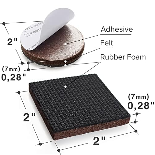 16 PCS 2" Non-Slip Furniture Pads X-Protector - Premium Furniture Grippers!