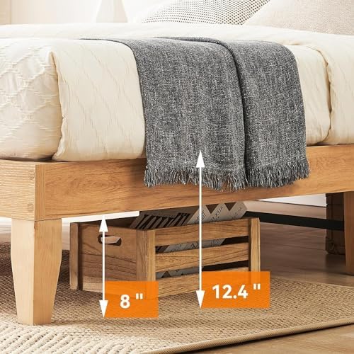 coucheta Bohemian King Rattan Bed LED Natural Headboard Bedroom