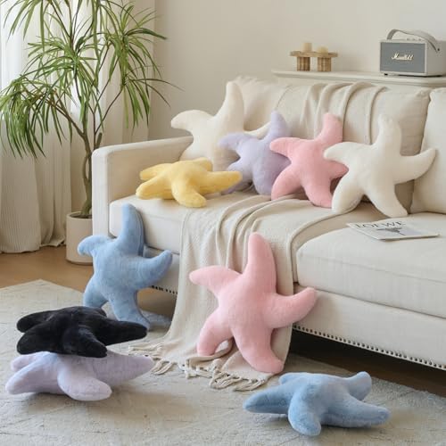 Starfish Pillow, 14.9" Cute Aesthetic Room Decor Accent Pillows, Pink
