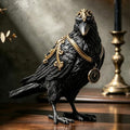 Cynkeyee Gothic Raven Crow Resin Statue - Halloween Decor Figurines 7.5IN