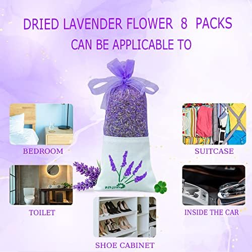 8 Packs French Lavender Sachets for Drawers and Closets Fresh Scents