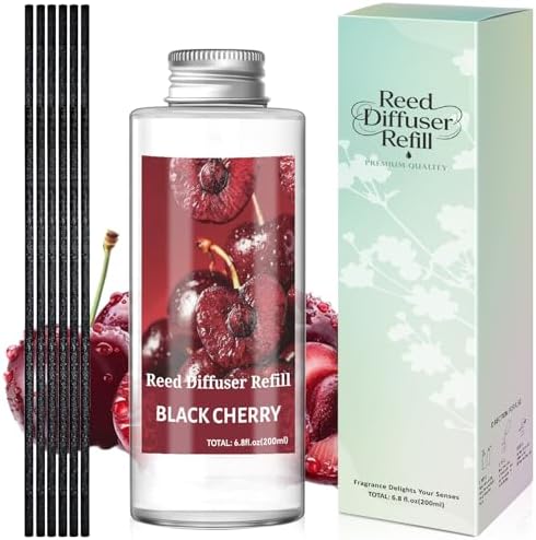 STRN Reed Diffuser Oil Refill, Black Cherry Scented Diffuser 6.8 Fl Oz