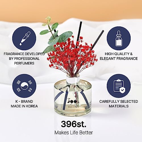 396 st. Preserved Baby's Breath Flower Reed Diffuser, Pure Cotton, 200ml(6.7oz) / Reed Diffuser Sets, Home Fragrance, Scented Oils, Home & Bathroom Décor