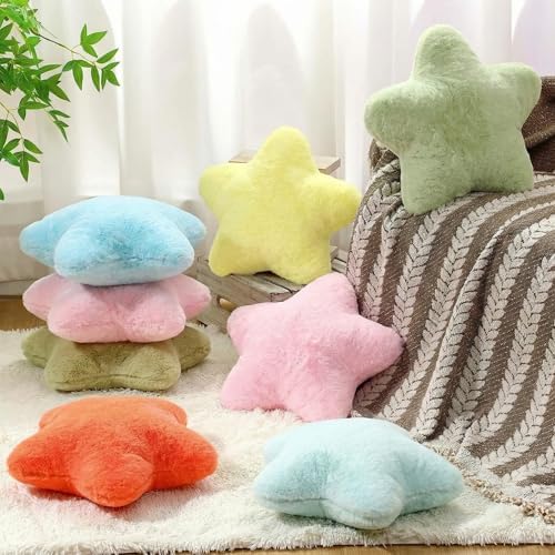 Beeveer 8 Pack Star Shaped Throw Pillow Plush Bulk Decorations, Classic