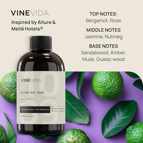 VINEVIDA (4oz) Hotel Fragrance Diffuser Oil - Hotel Scents Diffusers for Home - Cold Air Diffuser Oil - Hotel Scent Essential Oil - Scent No.1009