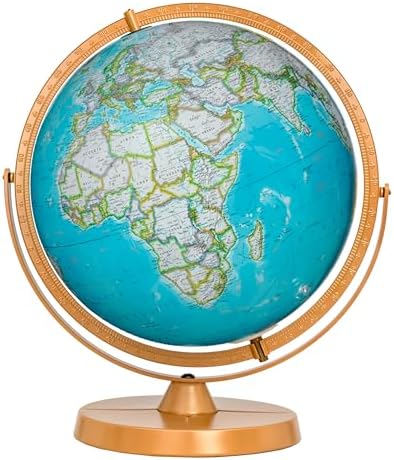 Pioneer Illuminated 12" Diameter Globe, USA Cartography with Sturdy Metal Base. Get a closer look at the world, thanks to the gyro-matic mounting that swings up or down to bring any area into closer view. Vivid colors help to easily distinguish politic...