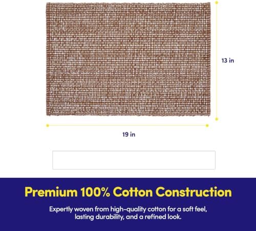 Sweet Home Collection 100% Cotton Placemats for Dining Room Rectangle Two Tone Woven Fabric 13" x 19" Soft Durable Table Mat Set, Set of 6, Chocolate