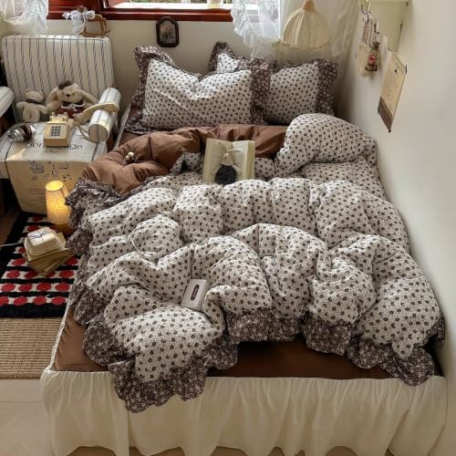 Vintage Duvet Cover Set 3 Pcs,Twin Size 68"×86" Comforter Cover