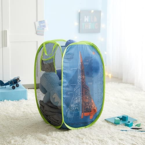 Idea Nuova Pixar Lightyear Pop Up Hamper with Durable Carry Handles, 21'' H x 13.5'' W X 13.5'' L